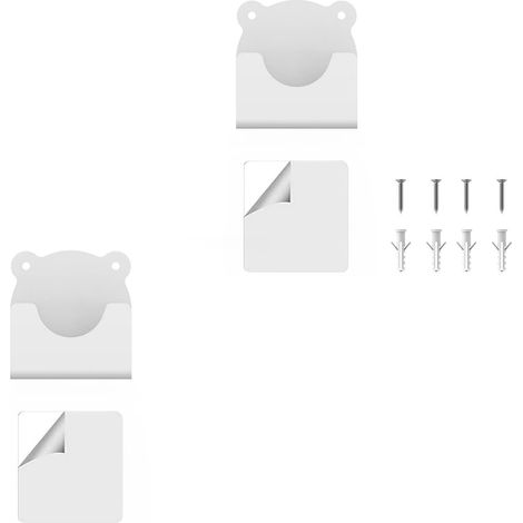 Lot de 2 supports de tringle à rideaux de douche, fixation adhésive sans perçage. (1/5)