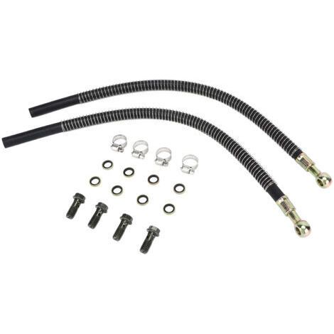 Kit de Durite de Refroidissement de Radiateur 450 Mm avec Radiateur M10x1,25 ScreKit de Durite de Refroidissement 450 Mm avec Vis M10x1,25 Moto Flexible Alliage Métallique (1/5)