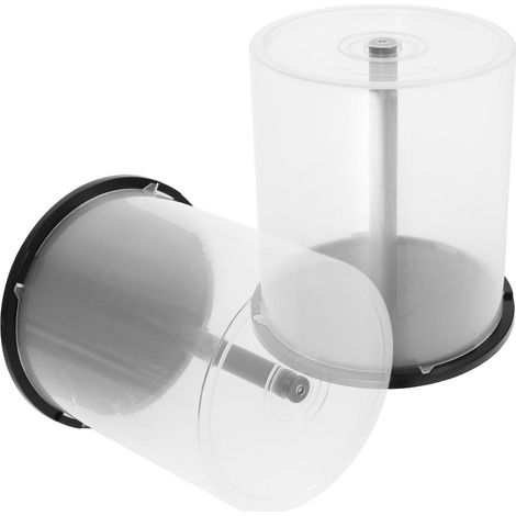 Seaux de Rangement pour CD et Dvd Organisateur Pratique Lot de 2 en Plastique Pp, Grosse Capacité 100 Pièces pour Protection et Stockage des Disques (1/5)