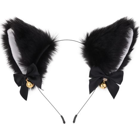 Décoration d'Halloween chat oreilles cloche bandeau Cos chat fille cheveux accessoires Noël Halloween couvre-chef accessoires (B)
