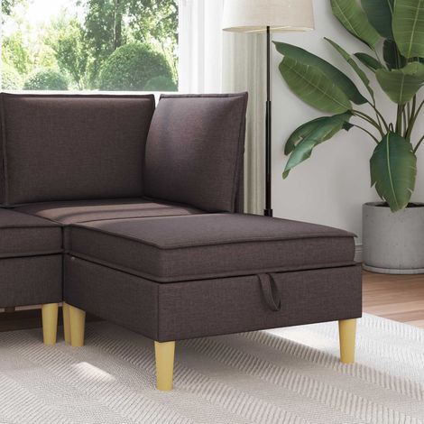 vidaXL Pouf avec Rangement Marron foncé Tissu (1/5)