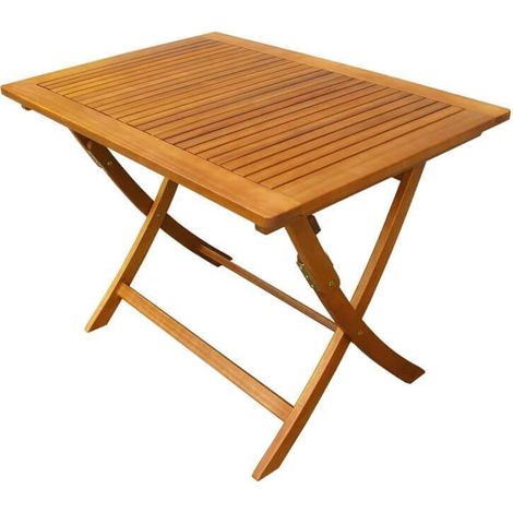 Mesa de madera plegable de exterior 70x100cm marrón