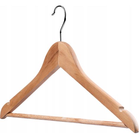 KADAX Kleiderbügel mit Zwei Einkerbungen aus Holz, Garderobenbügel für Kleidung, Hemd, Anzug, Hosen,