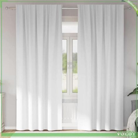 Rideaux occultants - FAFEISY - Tissage triple - Blanc lumineux - Anneaux & crochets - Bloque 80–90% (1/5)