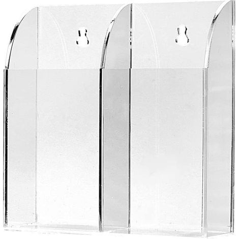 Boîte de rangement murale en acrylique pour télécommande - Support de télécommande - Boîte de rangement pour TV et climatiseur - Deux grilles (1/5)