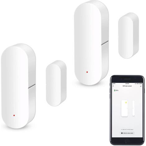 Capteur de Porte WiFi Capteur de Contact Intelligent pour fenêtre Alarme sans Fil Compatible avec Alexa et Google Assistant Pas Besoin de hub 2 Pack (1/5)
