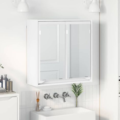Badezimmerspiegelschrank Weiß 60 x 20 x 60 cm Holzwerkstoff