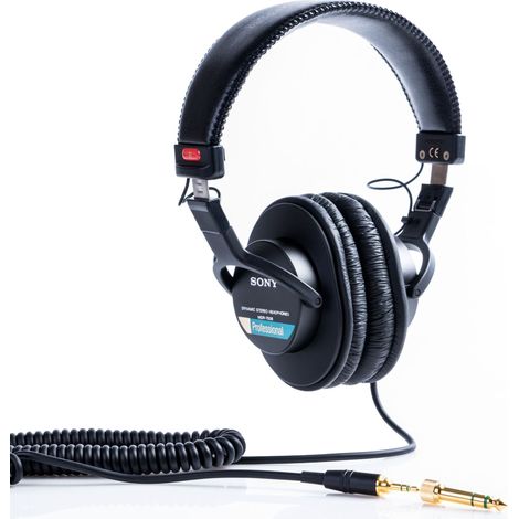 Sony MDR-7506 Cuffie Stereo, Dinamiche Professionali, Driver da 40 mm, Adattore 3.5mm / 6.3mm, Nero (1/4)