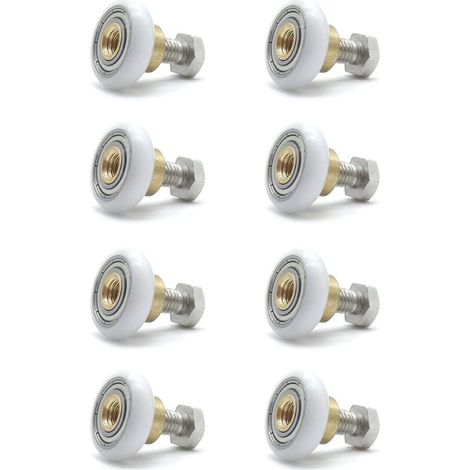 RHG Rouleaux De Douche, Rouleau De Porte Coulissante 8 Pièces, Pièces de Rechange de Porte de Douche, Rouleau de Porte en Verre de 19 MM de Diamètre (1/5)