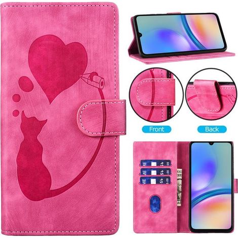 Coque pour Samsung Galaxy A55 5G, Housse Etui Protection Housse Etui à Rabat pour Samsung Galaxy A55 5G, Le Rose (1/5)