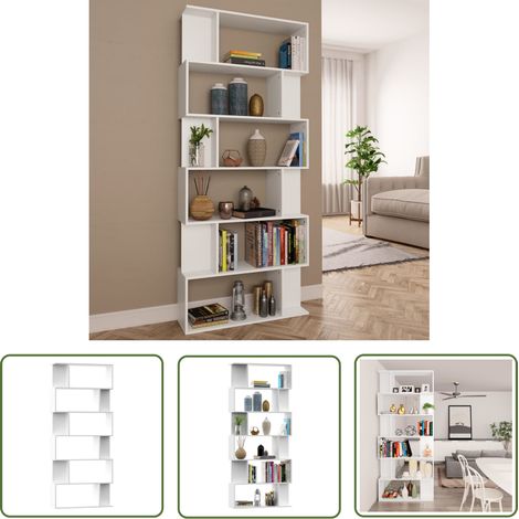 Étagère de Rangement Bibliothèque, Séparateur de pièce, Montage facile, Blanc 80x24x192 cm Aggloméré OIB2723E (1/5)