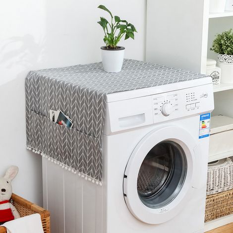 Housse anti-poussière en coton et lin pour réfrigérateur et machine à laver (51'' x 21'') (1/5)