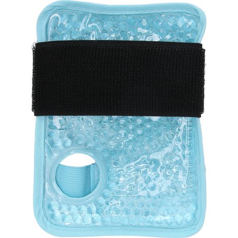 Pochette de glace réutilisable pour poignet, thérapie chaude et froide, soulagement des douleurs d'arthrite et blessures, gel bleu. (1/5)