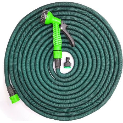 Lupex Shop - Tubo da giardino, 7 funzioni, espandibile telescopico con pistola, ultra resistente in poliestere durable hose, dimensioni: da 10mt fino a 30mt