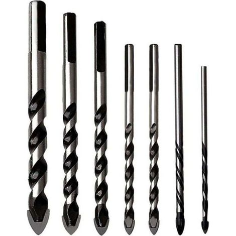Forets multi-matériaux en carbure de tungstène - - Lot de 7 - 3/4/5/6/8/10/12 mm - Perçage de précision (1/3)