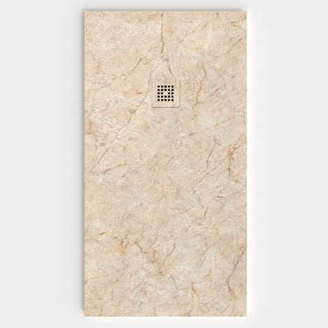 VAROBATH - Receveur de douche 3D 100x100 - Modèle CREMA MARFILeffet marbre (1/5)