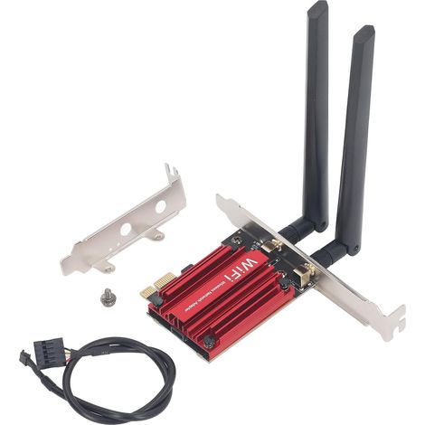 Carte WiFi WiFi6 PCIE, Carte Réseau Gigabit de Bureau Double Bande 1800 Mbps avec Bluetooth 5.2, WPA3, Adaptateur sans Fil Double Bande 802.11ax, pour 10 11, 64 Bits (1/5)