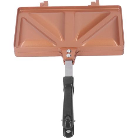 Appareil à sandwichs chauds en alliage d'aluminium, grille-pain à hot-dogs, poêle à frire double face, plaque de cuisson pour sandwichs, couleur or (1/5)