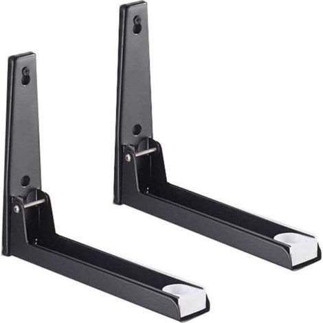 2 Pièces Supports Micro Ondes en Acier Inoxydable, Support Micro Ondes avec Bras Extensible, Support Mural Étagère pour Micro Ondes, pour Cuisine (1/4)