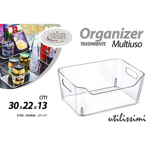 Contenitore Organizer Sovrapponibile Trasparente 30 x 22 x 13 cm Gicos