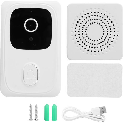 Sonnette vidéo intelligente à faible consommation d'énergie, longue portée, vision nocturne HD, interphone bidirectionnel et caméra de sonnette sans fil-AquaForge