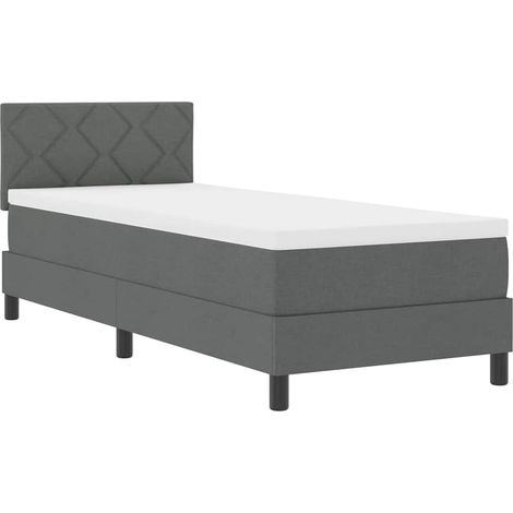 Maison Exclusive - Lit à ressorts avec matelas Gris foncé 80 x 200 cm tissu