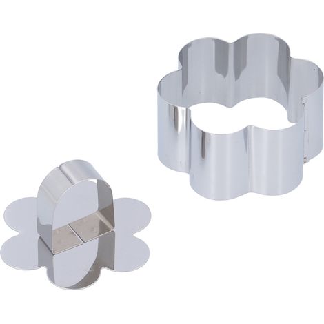 Cake Mousse Ring Mold Stainless Steel Dessert Rings Cake Cutter for Salads Pastries Baking ToolFlower: 4x7.9cm