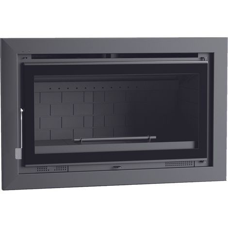 Insert à bois ventilé 12.6 kW – Foyer en fonte avec 2 sorties canalisables – Ventilateurs 160 m3/h – Système double combustion – Fm Biomasa