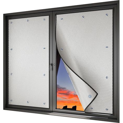 Film pare-soleil isolant thermique en aluminium (épaisseur 8 mm) avec ventouses – Protection UV et intimité (40 x 100 cm) (1/5)