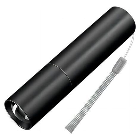 Mini Rechargeable LED Flashlight, High Brightness, Portable, 1200 Lumens, Waterproof, Zoom, with USB Cable, Ideal for Camping, Hiking, Cycling, etc. (1/5)
