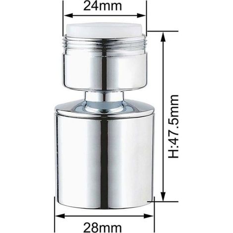 Mousseur robinet - - Double Fonction - Filetage mâle M24 (24 mm) - Économie d'eau 30–70% - Finition chromée (1/4)