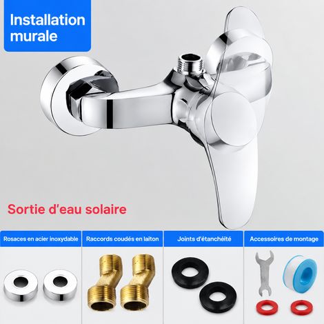 Mitigeur de Douche Mural, robinet en laiton sortie vers le haut avec alimentation d'eau par le haut, 500 g – Livraison gratuite