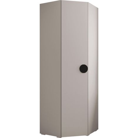 Armario de rincón Hartford 568, Negro, 237x81x81cm, Puertas de armario: Con bisagras, Número de estantes: 0