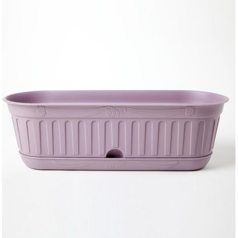 Jardinière avec soucoupe "Etika" en plastique - D 58 cm - Lavande - 13L - Livraison gratuite (1/3)