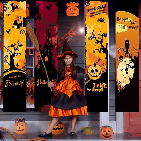 Toile de fond d'Halloween, décoration de fête, bannière décorative d'ambiance d'Halloween (1/2)