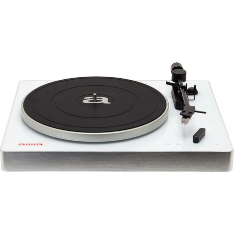 TOCADISCOS BLUETOOTH AIWA APX-680BT WHITE ALTA PRECISION BT 5.0 PLATO DE METAL 27.5cm TRES VELOCIDAD