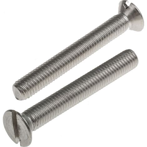 Vis à métaux RS PRO M8 à tête Fraisée fendue en Acier Inoxydable, 60mm ( Prix pour Sachet de 25 )