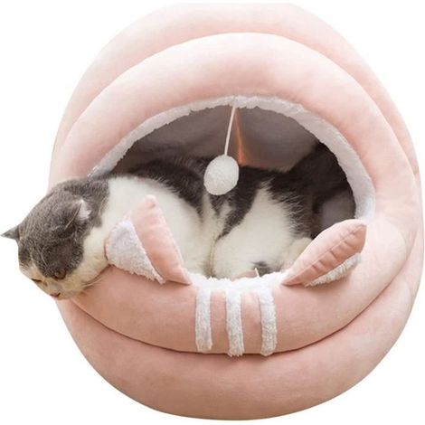 Lit pour chat - MARQUE - Modèle - Rose - 30 cm - Doux et confortable (1/4)