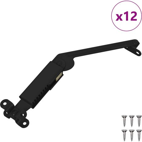 Deckelstützscharnier 12 pcs Schwarz 192 x 32 x 50 mm Stahl vidaXL