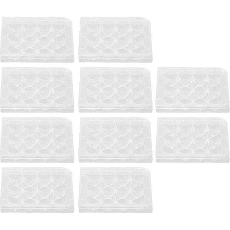 Irovami Lot de 10 plaques de culture cellulaire à épaisseur uniforme et haute transparence, avec couvercle, pour laboratoire de biologie (12 puits). (1/5)