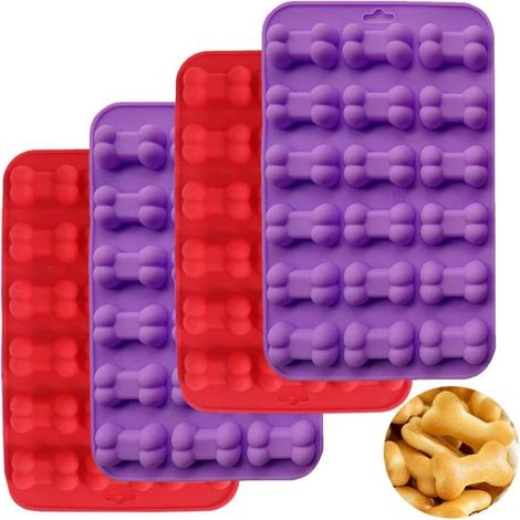 Moule à pâtisserie en silicone, moule en silicone pour friandises pour chiens, moule en forme d'os pour biscuits et friandises pour chiens, moule à chocolat, moule à praliné, antiadhésif et apte au co (1/5)