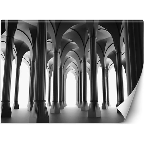 Carta Da Parati, 3D Architettura Colonne Grigio - 200x140 (1/5)