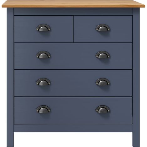 Maison La Vie - Buffet Salon Moderne - Meuble de rangement - Gris 79x40x80 cm Bois de pin solide bu4289 (1/4)
