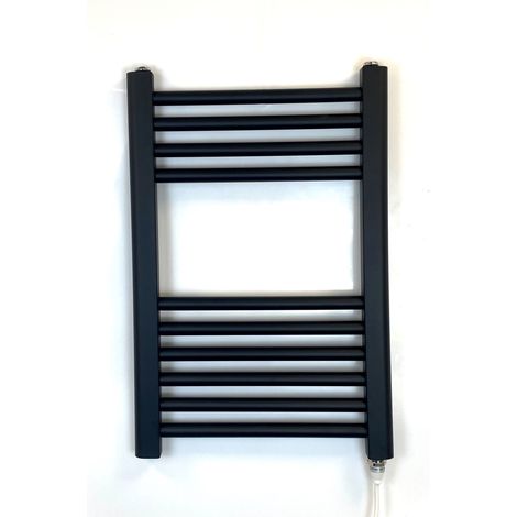 York 400 x 600mm Black Electric Flat Towel Rail Bathroom Radiator (1/3)