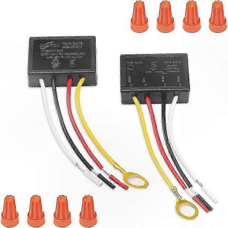 Module interrupteur tactile avec variateur pour lampes LED, lot de 2 pièces de remplacement, compatible ampoules, gradation réglable (1/5)