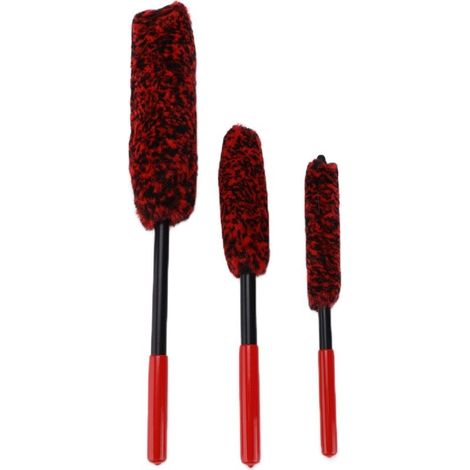 Brosse de détail pour moyeu de roue, outil de nettoyage pour voiture, moto, vélo, jantes, tuyaux d'échappement, 3 pièces (1/5)