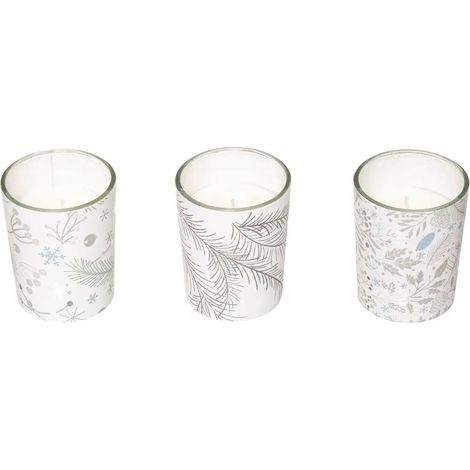 Bougies parfumées avec imprimé de Noël, Ø 5 cm, 3 pièces (1/2)