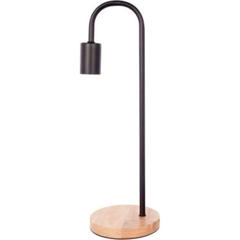Lampe à Poser Bois & Métal "Vinara" 47cm Noir (1/3)