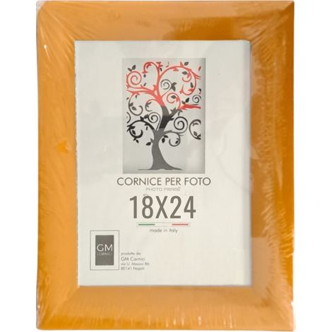 Cornice per foto in legno laccata 18x24 vari colori - Colore: Giallo