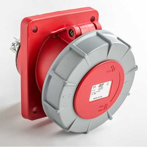 Prise Encastrable 63a Tétrapolaire Avec Fil Pilote 3p+n+t - étanche Ip67 - Ide